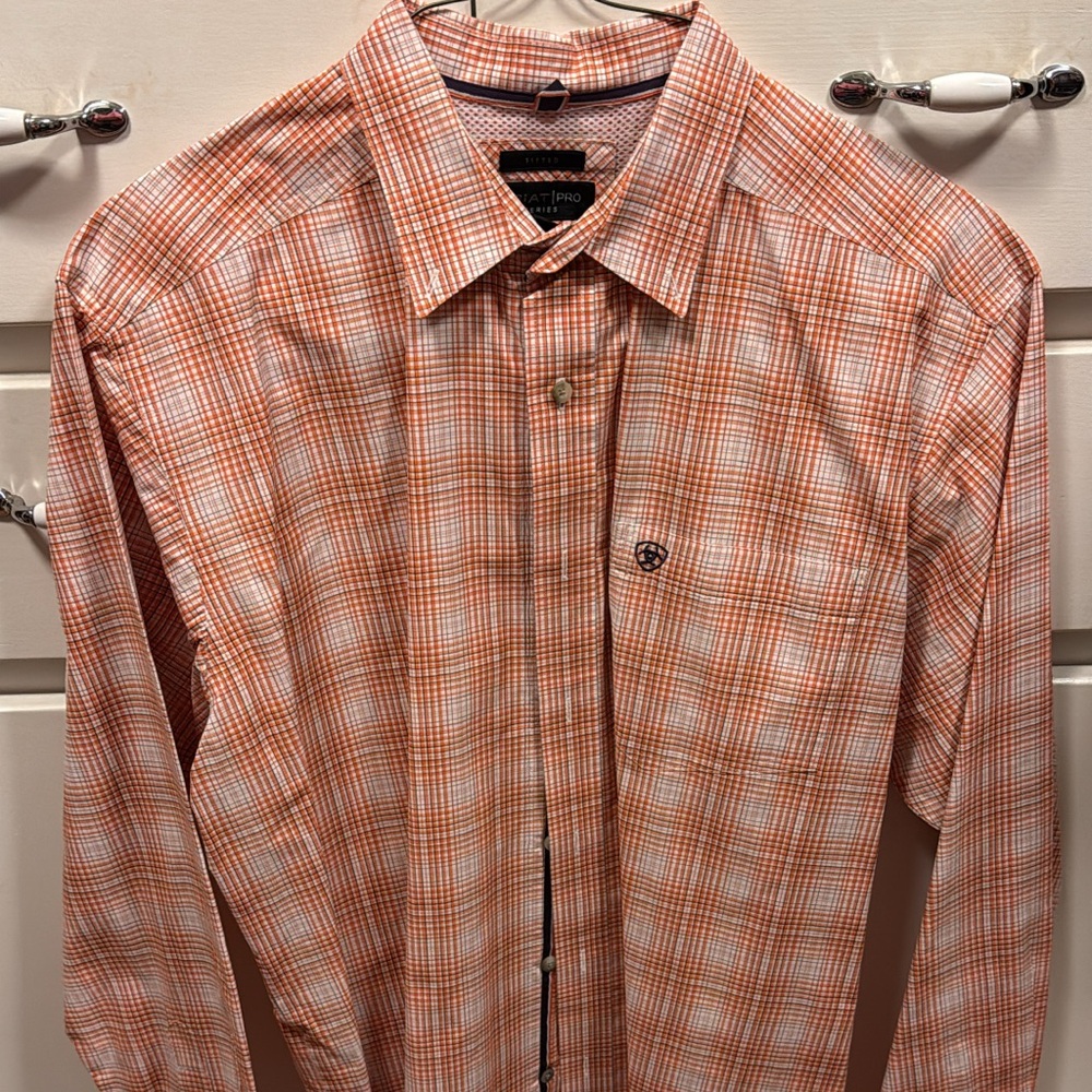 Ariat Men's Orange Checkered Shirt
